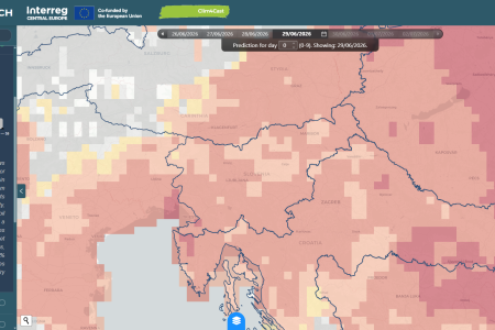 DroughtWatch portal with Fuel Moisture Index displayed. Darker shades of red indicate lower moisture (29 June, 2026)